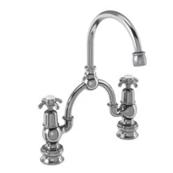Burlington Anglesey Regent Basin Mixer Tap With Curved Spout - ANR28
