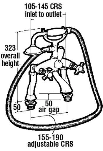 Francis Sequel Traditional Bath Shower Mixer Tap - Image 2
