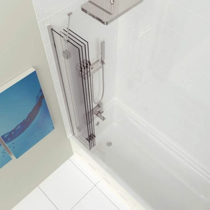 Kudos Inspire 4 Panel 6mm Folding Bath Screen - 950 X 1500mm - Image 3