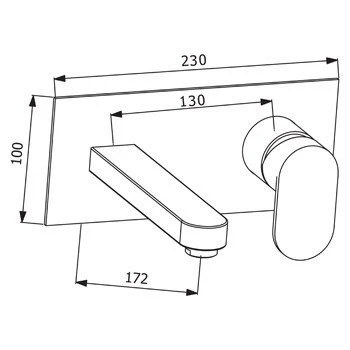 Francis Pegler Strata Blade Wall Mounted Basin Mixer Tap - Image 2