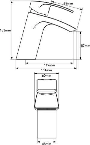 Francis Pegler Waterfall Mini Monobloc Basin Mixer Tap - Image 2