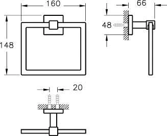 VitrA Q Line Towel Ring 44994 - Image 2