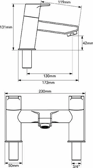 Francis Pegler Tempest Bath Filler Tap - Image 2