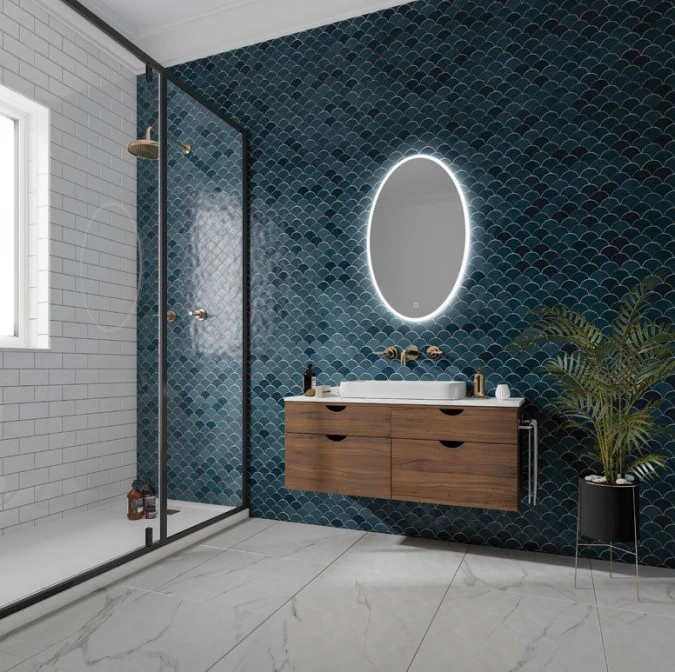 HIB Arena 80 Ambient Oval LED Bathroom Mirror 800 X 500mm - Image 3