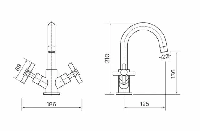 Niagara Finchley Monobloc Basin Mixer Tap Inc Waste - Image 2