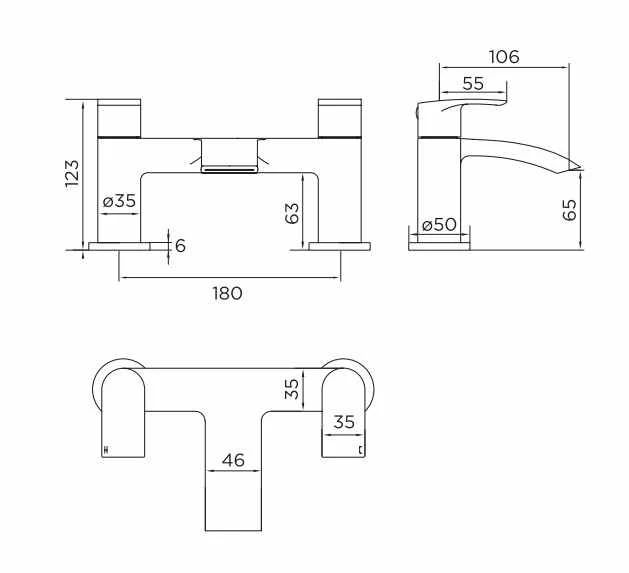 Niagara Portobello Bath Filler Tap - Image 2