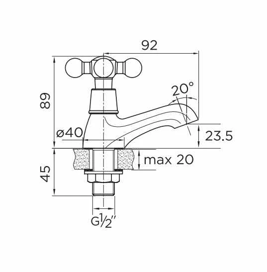 Niagara Kingsbury Traditional Basin Pillar Taps - Pair - Image 2