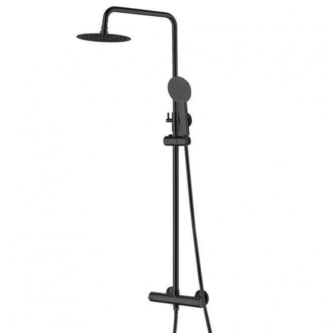 Niagara Equate Round Matt Black Dual Head Shower Set