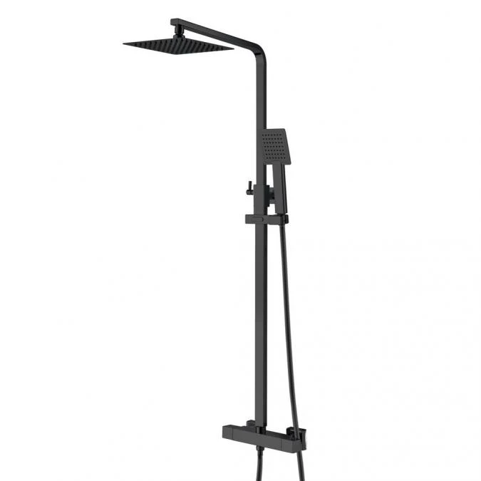 Niagara Observa Matt Black Square Twin Shower Head Set