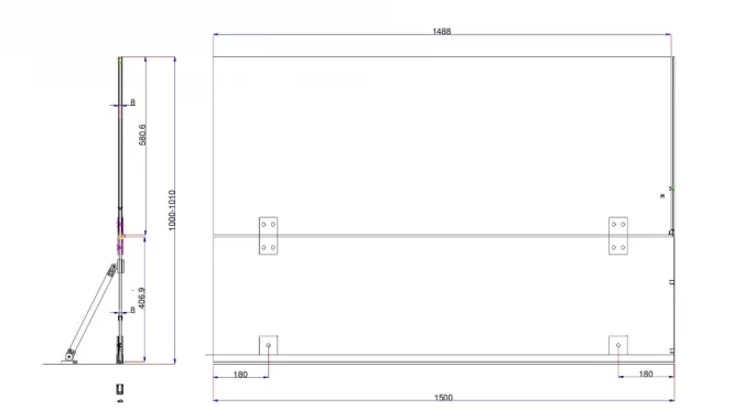Aquadart Venturi 8 Black Hinged Bath Shower Screen - 1500 X 1000mm - Image 3