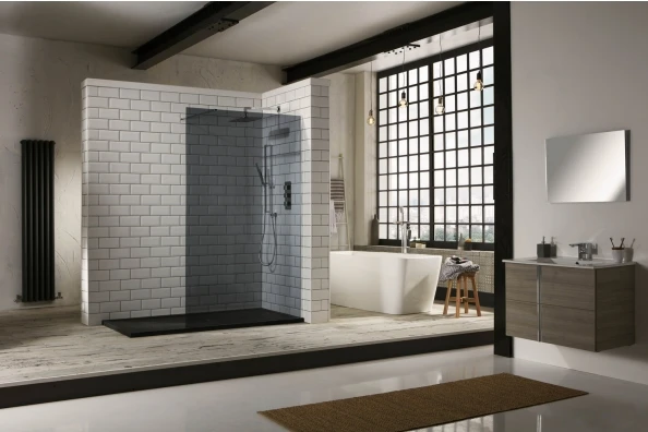 Aquaglass+ 1200mm Tinted Walk-in Shower Enclosure, Frontline Bathrooms - Image 2