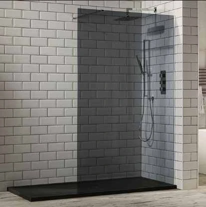 Aquaglass+ 1200mm Tinted Walk-in Shower Enclosure, Frontline Bathrooms