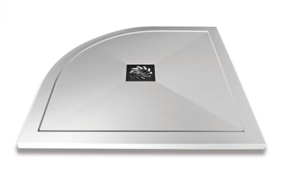 Aquaglass+ Sphere 1000x1000mm One Door Black Glass Quadrant Shower Enclosure - Image 2