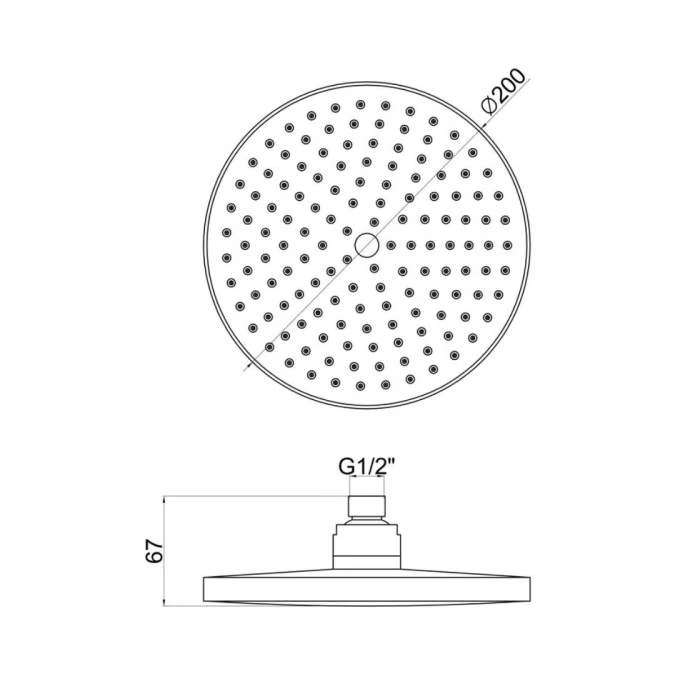 Round Shower Pack 4 - Allier Dual Outlet Shower Valve & Riser Rail With Rainfall Shower - Image 4