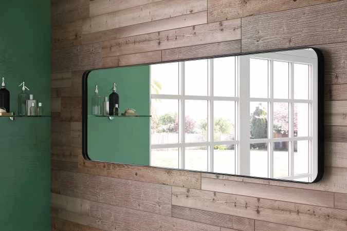 City Black Rectangular Mirror 1500mm - Origins Living - Image 2