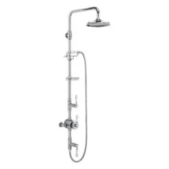 Burlington Stour Exposed Traditional Shower With Rigid Riser, Fixed Head, Hose & Handset - BF3S