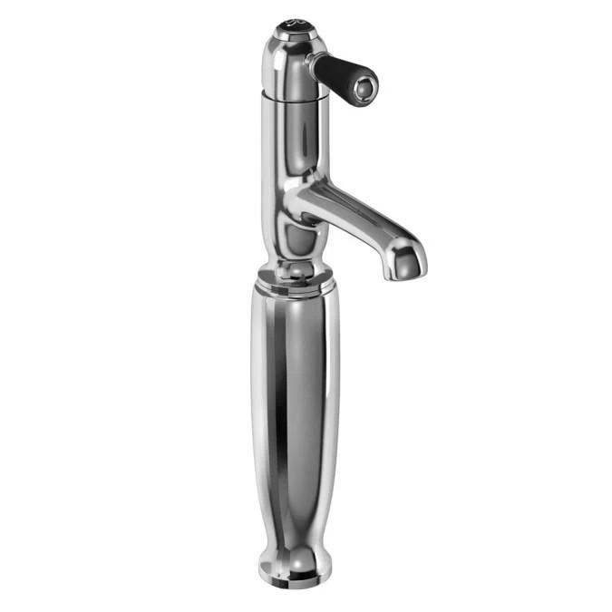 Burlington Chelsea Traditional Monobloc Basin Tap With Black Lever - CH19BLA - Image 2