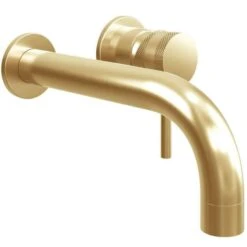 Scudo Core Wall Mounted Basin Tap Brushed Brass