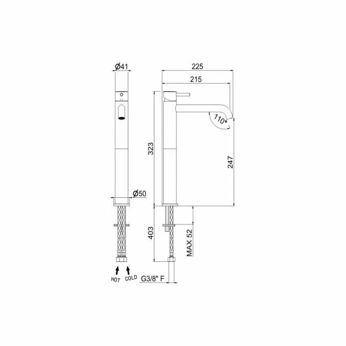 Vema Maira Chrome Tall Basin Mixer Tap (DITS1222) - Image 2