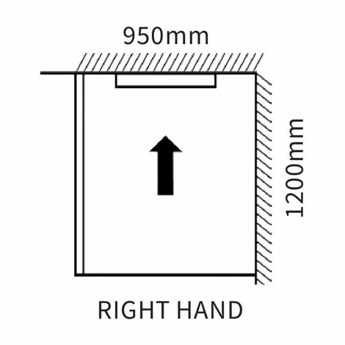 Abacus Infinity Wet Room Tray - Right Hand - 1200 X 950mm - Image 3