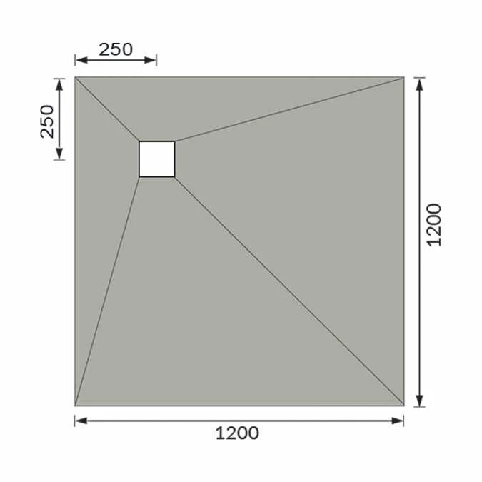 Abacus Tileable Wet Room Square Shower Tray 1200 X 1200 X 30mm Corner Drain - Image 7
