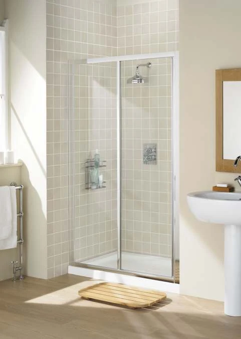 Lakes 1200mm White Sliding Shower Door, Classic Collection - Image 3