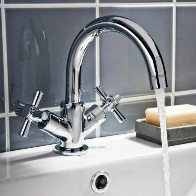 Scudo Kross Mono Basin Mixer Tap With Push Waste - Image 2
