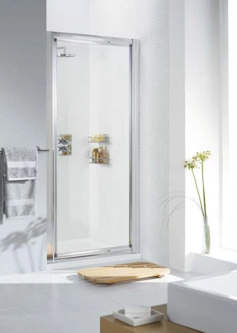 1000mm White Pivot Shower Door, Lakes Classic Collection - Image 3