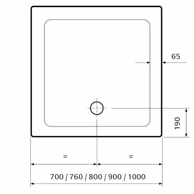 Lakes Low Profile Square Shower Tray - 760 X 760mm - Image 3