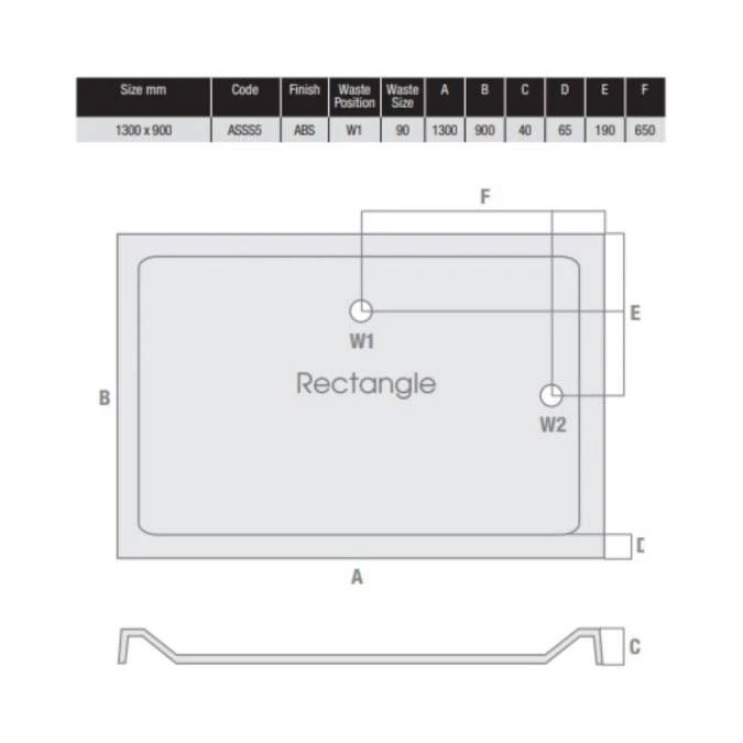 MX Elements 1300 X 900 Anti Slip Rectangular Stone Resin Shower Tray - Image 4