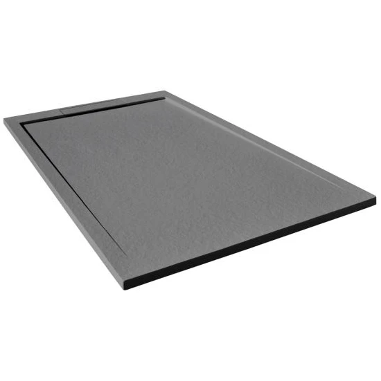 Giorgio Lux Grey Slate Effect Shower Tray - 1000 X 800 - Concealed Waste - Image 2