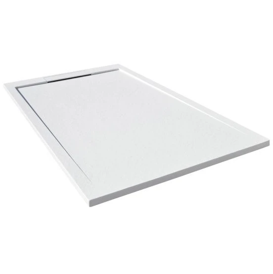 Giorgio Lux White Slate Effect Shower Tray - 2000 X 800 - Concealed Waste - Image 2