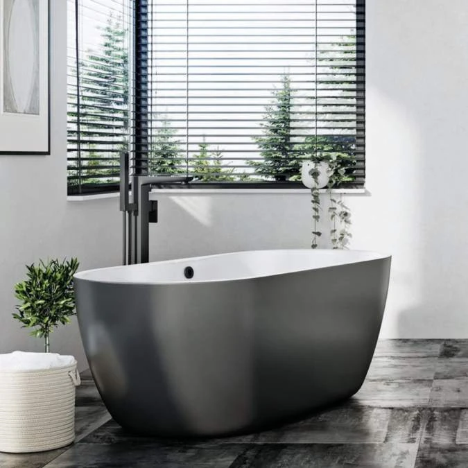 Scudo Muro Black Freestanding Bath Shower Mixer Tap - Image 3