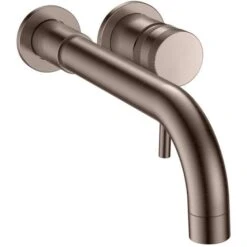 Scudo Core Wall Mounted Basin Tap Brushed Bronze