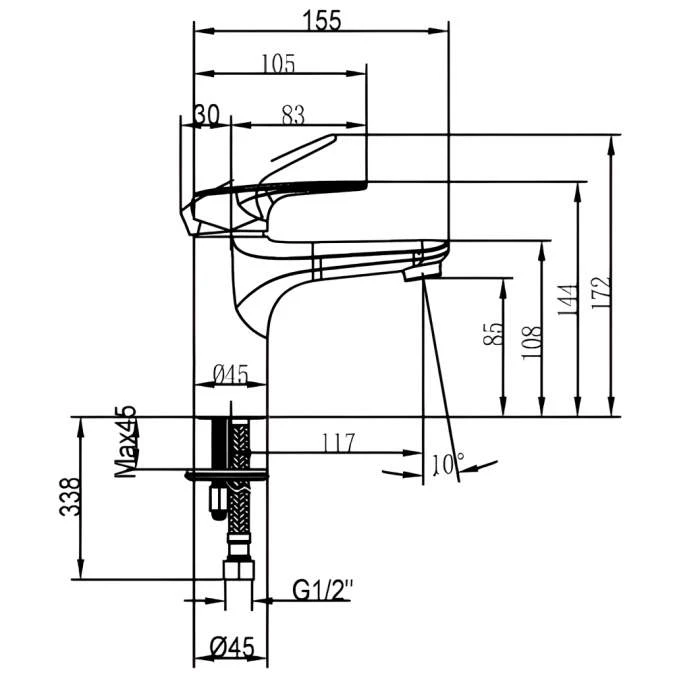 Villeroy & Boch O.novo Start Single Lever Basin Mixer Tap Chrome - Image 7