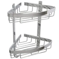 Croydex Premium Large Two Tier Corner Shower Caddy - 385 X 310 X 205mm - Rust Free