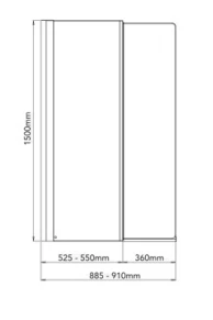 Roman Lumin8 Pivoting Bath Screen - Chrome Frame - Image 3