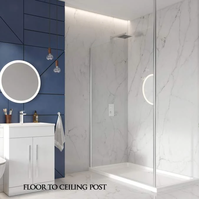 S8 Wetroom Shower Screen 760mm - Chrome - Image 3