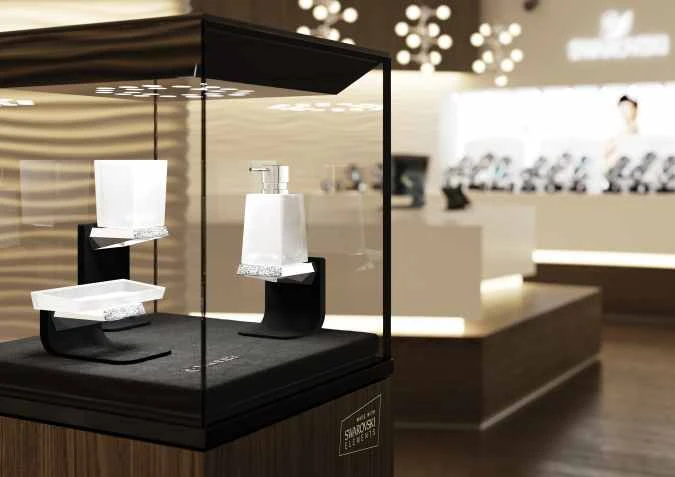 S8 Swarovski - Open Toilet Roll Holder - Chrome - Origins Living - Image 3