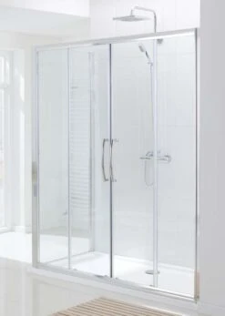 Lakes 1400mm Semi-Frameless Double Sliding Shower Door, Classic Collection