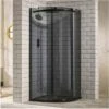 Aquaglass+ Sphere 800x800mm One Door Black Glass Quadrant Shower Enclosure