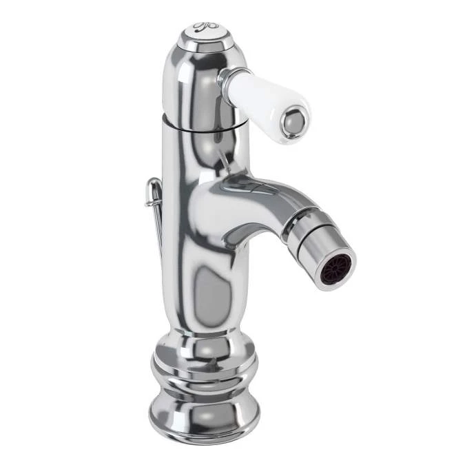 Burlington Chelsea Monobloc Bidet Mixer Tap With White Lever & Pop Up Waste - CH23 - Image 2