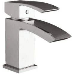 Scudo Descent Mono Basin Mixer Tap With Push Waste