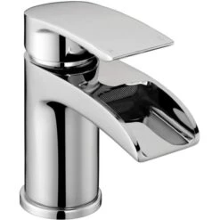 Scudo Monument Chrome Mono Basin Mixer Tap With Push Waste