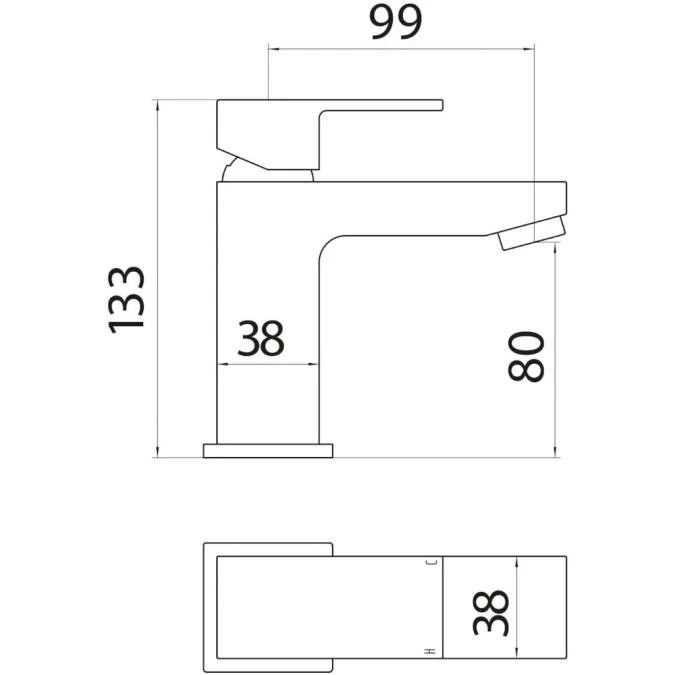 Scudo Lanza Chrome Mono Basin Mixer Tap - Image 3