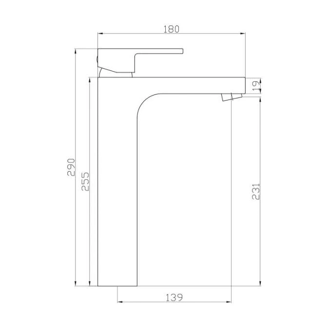 Abacus Ki Brushed Bronze Tall Monobloc Basin Mixer Tap - Image 2