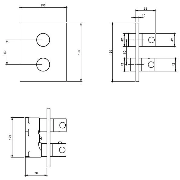 Villeroy & Boch Complete Concealed Shower Set Square Chrome - Image 3