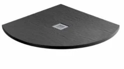 MX Minerals 800 X 800mm Jet Black Slate Effect Quadrant Shower Tray