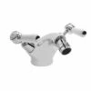 Bayswater Monobloc Lever Dome Bidet Taps - White/Chrome