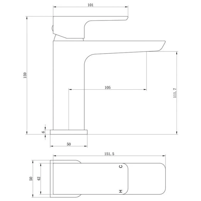 Buff Mono Basin Tap - Matt Black - Image 3